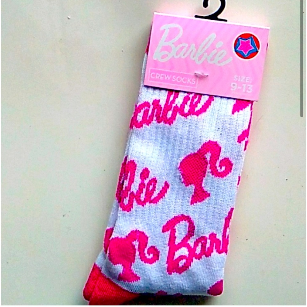 Barbie Logo Crew Socks 🧦 Size 9-13